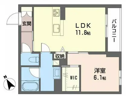 メゾンRUEBRILLER(1LDK/1階)の間取り写真