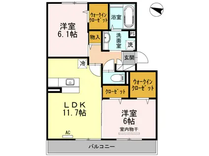 セジュールSK(2LDK/3階)の間取り写真