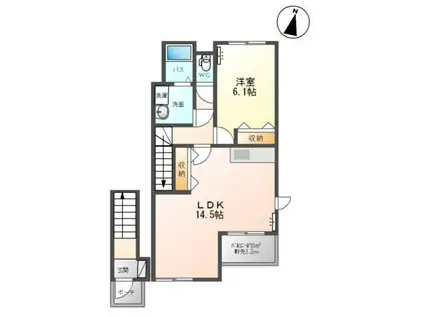 アーバン21II(1LDK/2階)の間取り写真