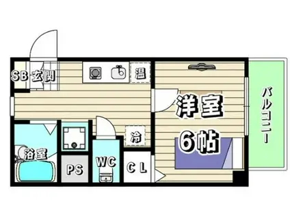 アーバンポイント川名本町(1K/4階)の間取り写真