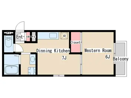カルム須磨(1DK/2階)の間取り写真
