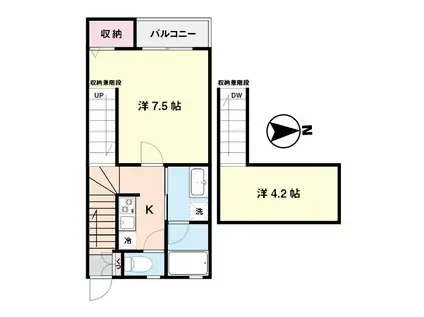 パ-ムグローヴ(2K/2階)の間取り写真