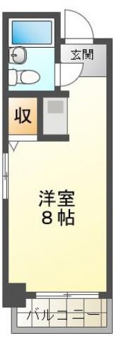 DICE BLDG.大手町I(ワンルーム/2階)の間取り写真