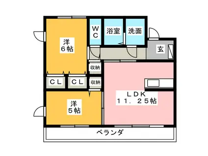 駅前パレス(2LDK/3階)の間取り写真