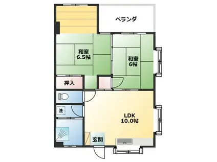 コーポ祐(2LDK/1階)の間取り写真