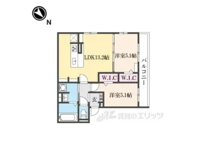 ビクトワール2(2LDK/3階)の間取り写真