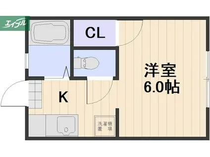 コーポKYⅡ(1K/2階)の間取り写真