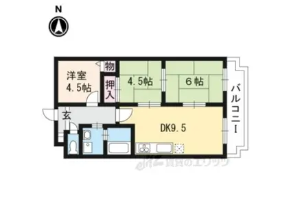 小西マンション(3LDK/2階)の間取り写真
