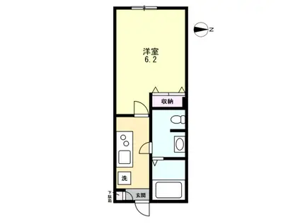 フェリオ栗橋(1K/1階)の間取り写真