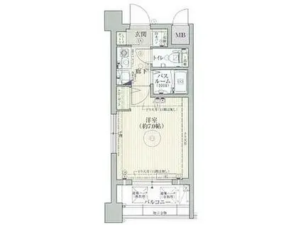 エステムコート博多駅前IIセグティス(1K/8階)の間取り写真