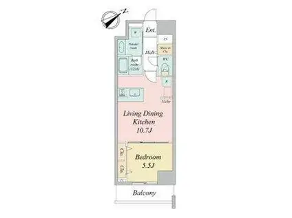 グランルクレ新栄イースト旧 ロイジェント新栄IV(1LDK/2階)の間取り写真