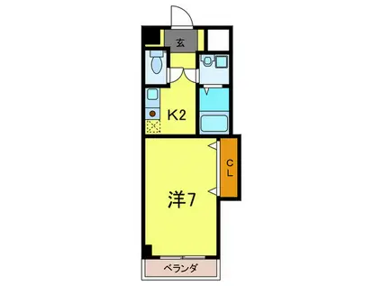 エレナ西宮北口(1K/4階)の間取り写真