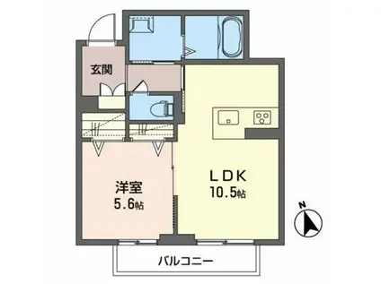 シャーメゾン北(1LDK/3階)の間取り写真