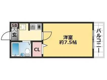 キャンパスヒルズ 鈴蘭台(1K/1階)の間取り写真