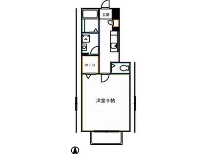 クレールA棟(1K/1階)の間取り写真