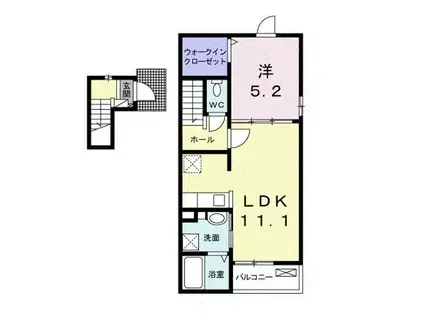 グランシーダ ルーツ(1LDK/2階)の間取り写真