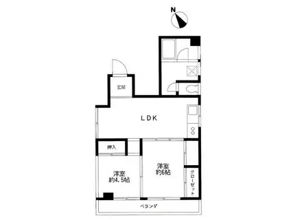 チアフル弥生(2LDK/4階)の間取り写真