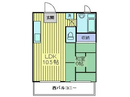 丸富マンション(1LDK/3階)の間取り写真