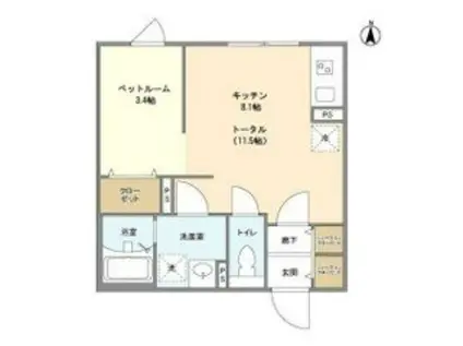 柏東ハイツ(2DK/2階)の間取り写真