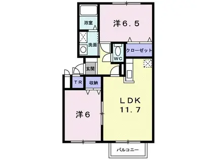 サンテア(2LDK/1階)の間取り写真