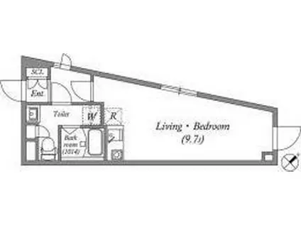 LIVART SEASON南台(ワンルーム/3階)の間取り写真