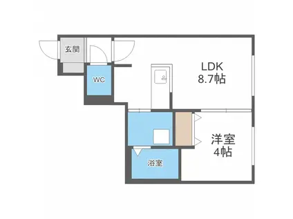 GRANPORTA(1LDK/4階)の間取り写真