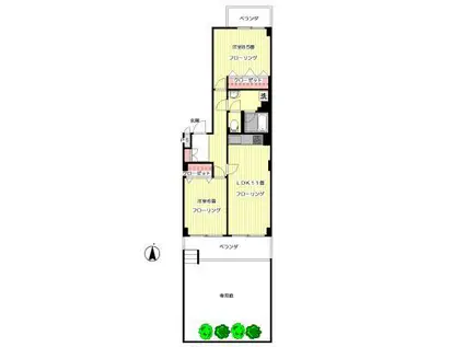 目白スカイハイツ(2LDK/1階)の間取り写真
