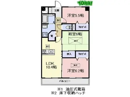 ルネスガーデン(3LDK/2階)の間取り写真