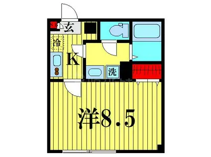 ルピナス平井(1K/3階)の間取り写真