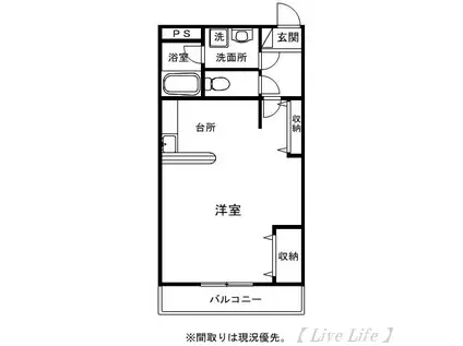プランドールデュオ(ワンルーム/1階)の間取り写真