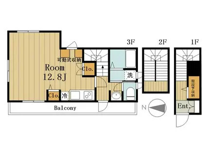 ホワイトベース(ワンルーム/3階)の間取り写真
