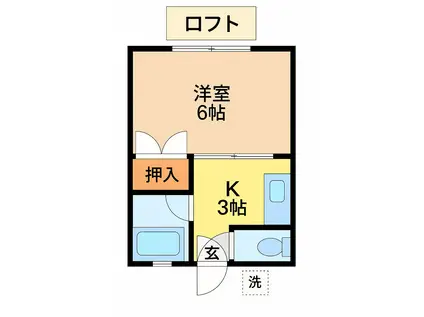 サンヒル立山(1K/2階)の間取り写真