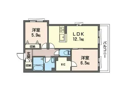 REGALO KEYAKI(2LDK/3階)の間取り写真