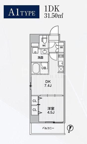 ALIVIS東十条(1DK/3階)の間取り写真