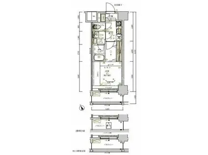 メインステージ川崎新川通(1K/3階)の間取り写真