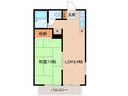 チェルシー(1LDK/2階)の間取り写真