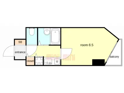 リーガル塚本第VII(1K/4階)の間取り写真