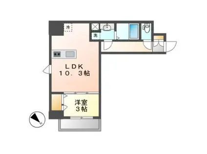 ディアレイシャス東別院II(1LDK/2階)の間取り写真