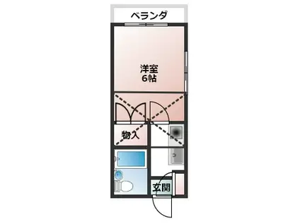 ジュネパレス越谷第19(1K/2階)の間取り写真