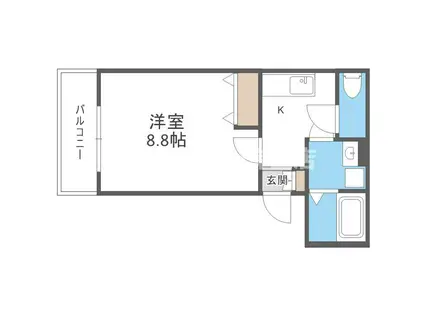 FELICE御崎(1K/2階)の間取り写真