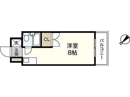 関本緑井ビル(ワンルーム/4階)の間取り写真