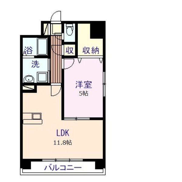 アルリシャー御領(1LDK/2階)の間取り写真