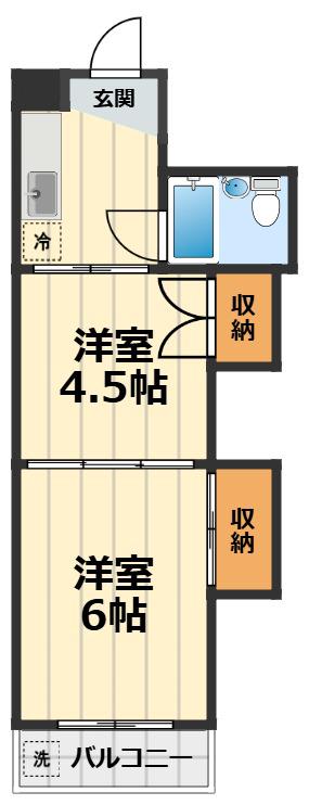 A&U中野上町(2K/1階)の間取り写真