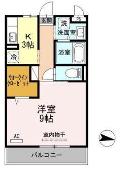 リファルジェント泉A棟(1K/2階)の間取り写真