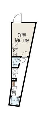 ホワイトセラス(ワンルーム/3階)の間取り写真