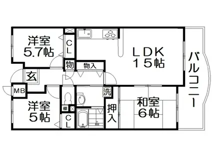 ARGコート(3LDK/4階)の間取り写真