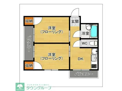 スウィートネスコート姪浜(2DK/2階)の間取り写真