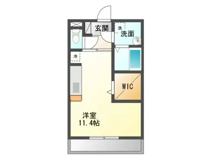 シエテ久居レジデンス(1K/4階)の間取り写真