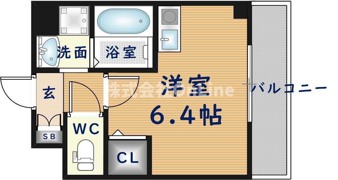C.REST八尾(ワンルーム/1階)の間取り写真