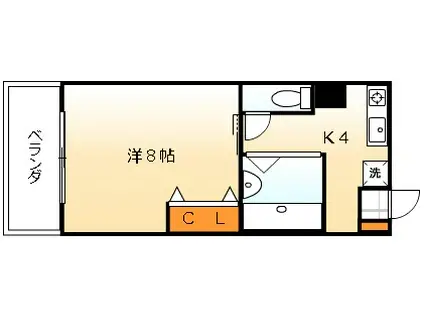 アネックス山城(1K/4階)の間取り写真